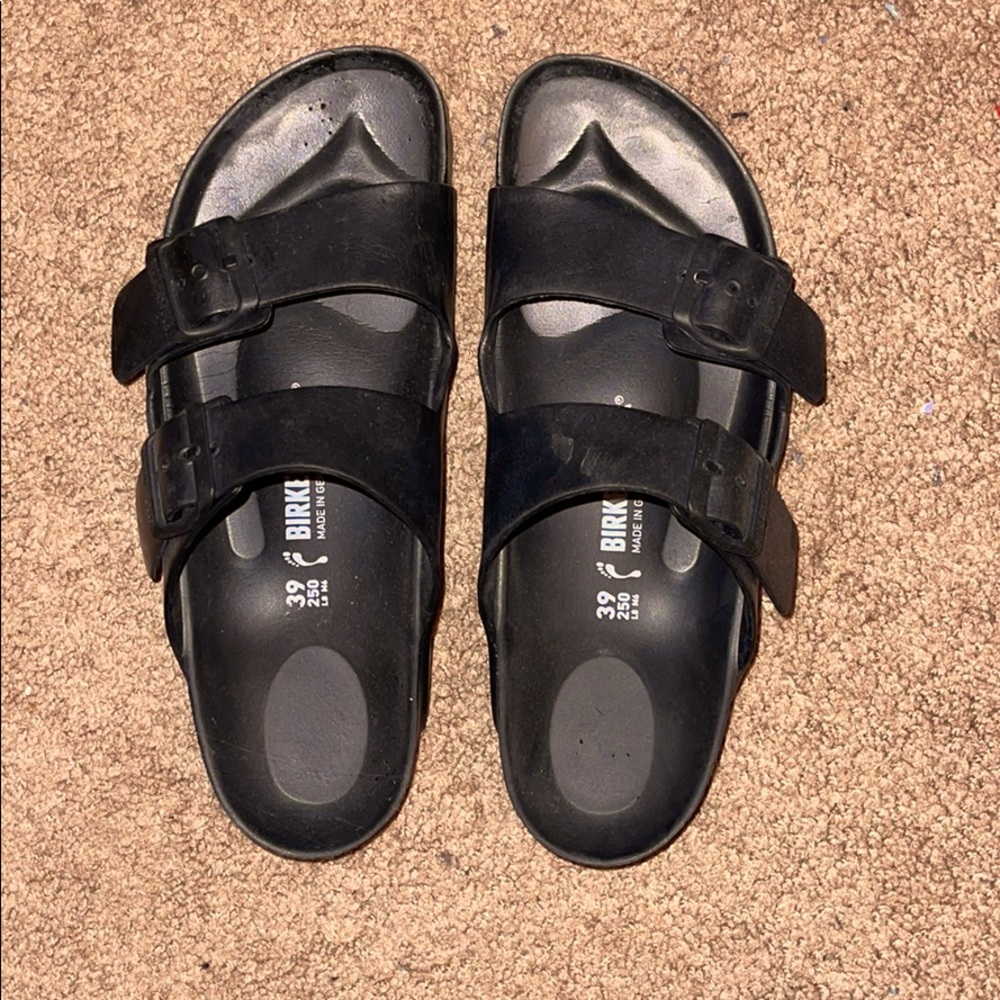 Black waterproof Birkenstock sandals